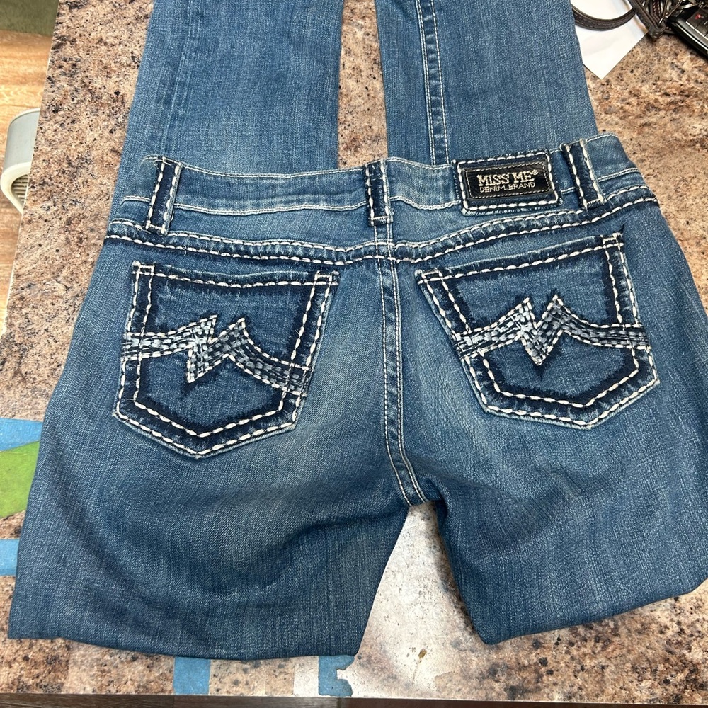 Miss Me Blue Skinny Jeans with Embroidered Back